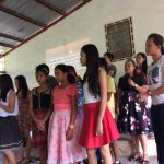 Newly Baptized brethren singing "I have decided to follow Jesus".